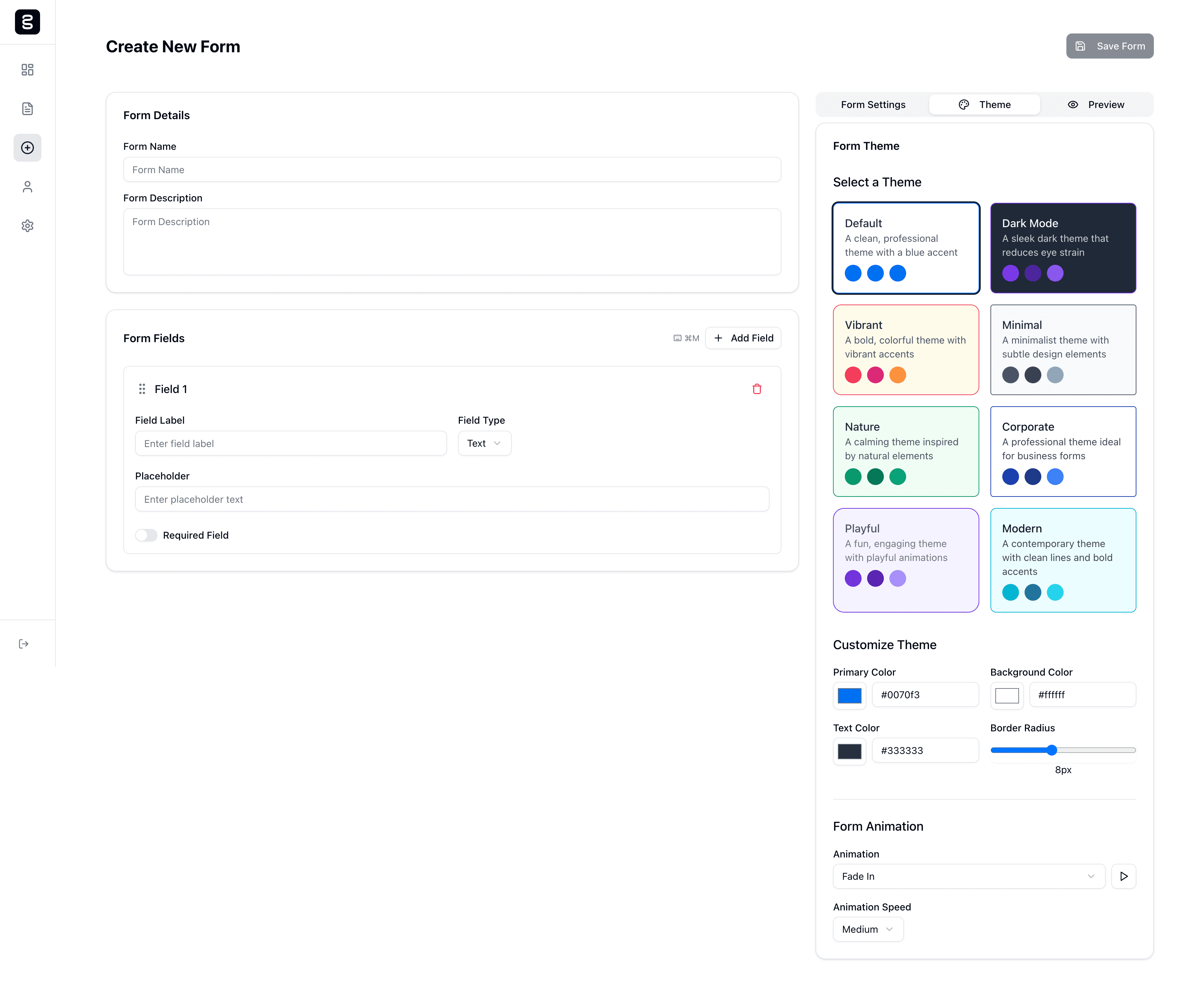 Form Builder Dashboard